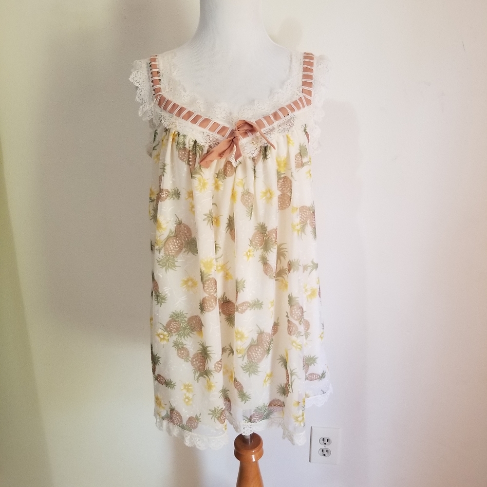 Vintage Pineapple mini dress/nightgown